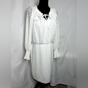 Shelby & Palmer Women’s dress long sleeve white new size 10. NWT